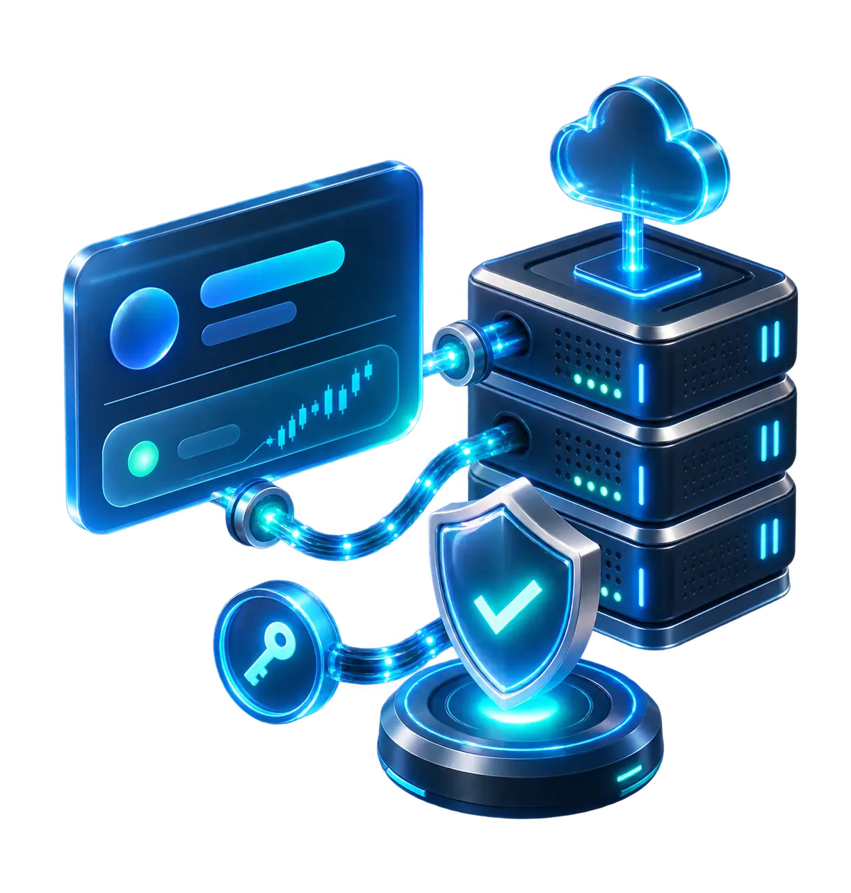 رسم يوضح ربط حساب MT4 بمنصة CloudCopy بأمان